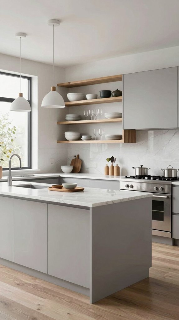 25 Modern Kitchen Ideas for a Sleek Contemporary Look 23 open shelving enhances functionality