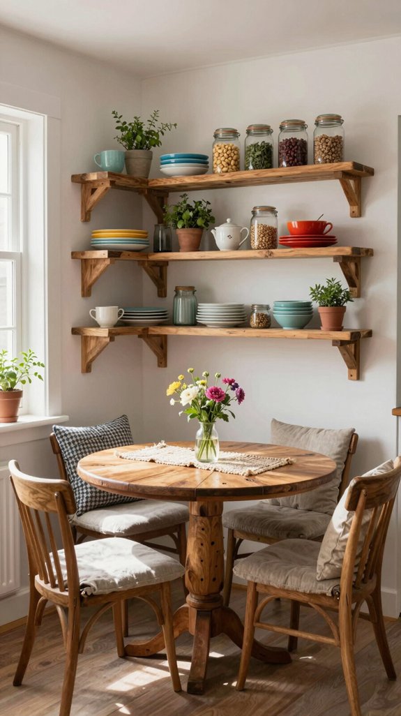 open shelving enhances kitchens