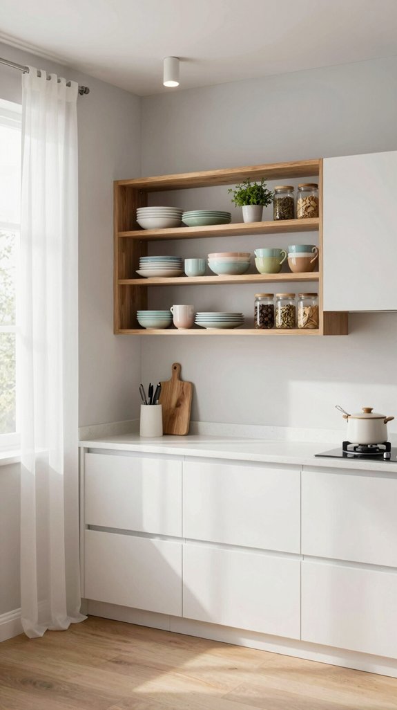 open shelving enhances organization