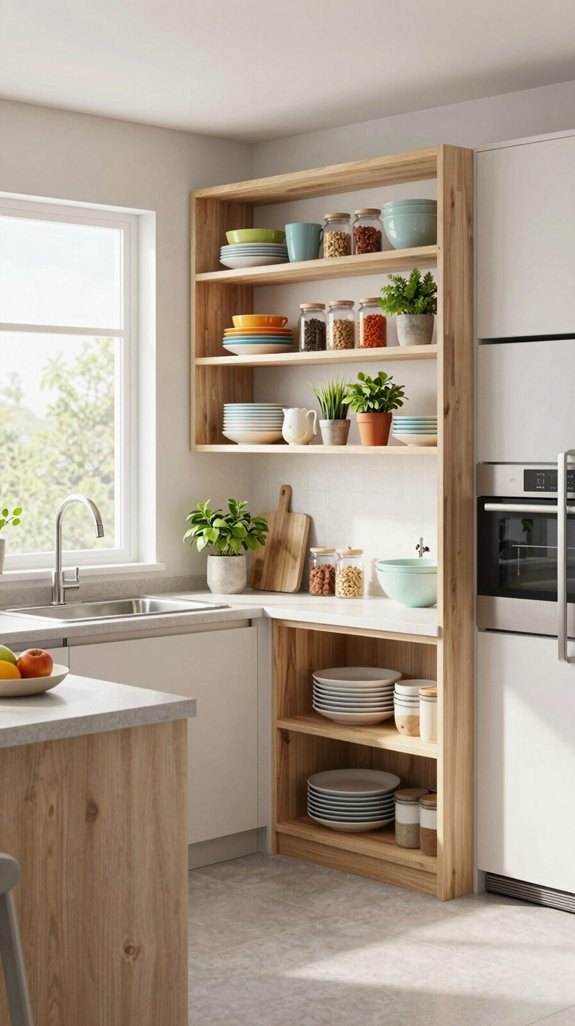 open shelving for organization