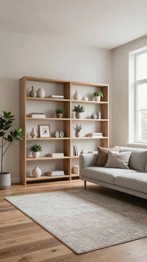 open shelving negative space
