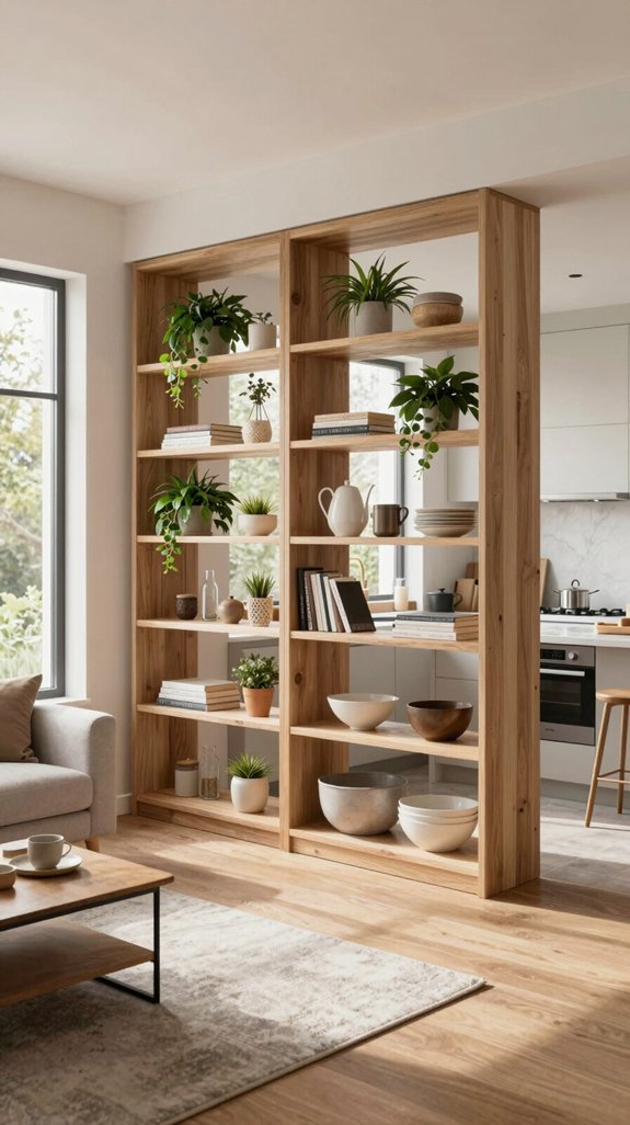 open shelving room dividers