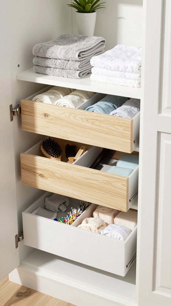 organized bathroom storage solutions