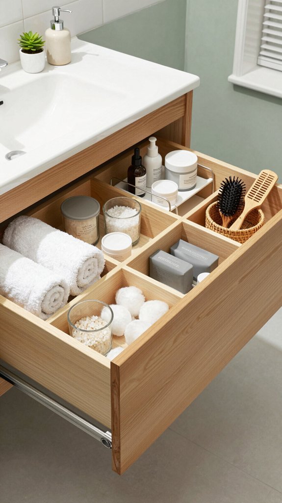 organized deep drawer storage