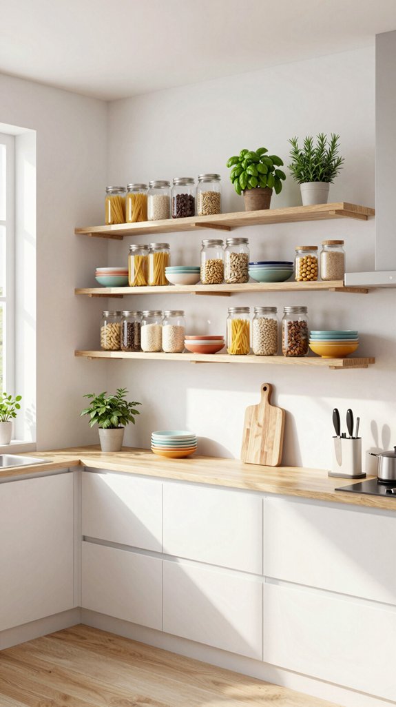 19 Kitchen Shelving Ideas for Open and Functional Storage 13 organized kitchen for efficiency