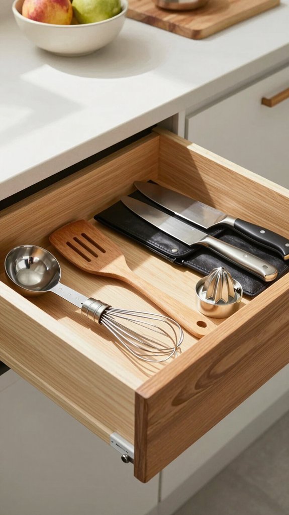 organized kitchen item evaluation