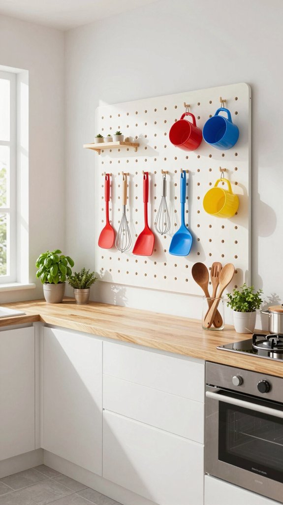 organized kitchen tool display