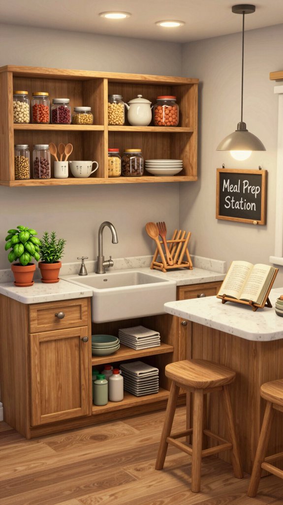 organized meal prep space