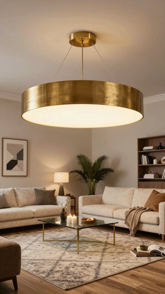 oversized lighting enhances ambiance