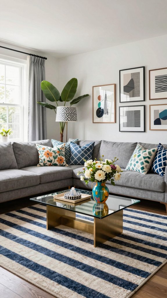18 Contemporary Living Room Design Ideas for Modern Homes 4 pattern mixing for depth