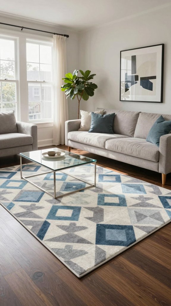 patterned matting enhances decor