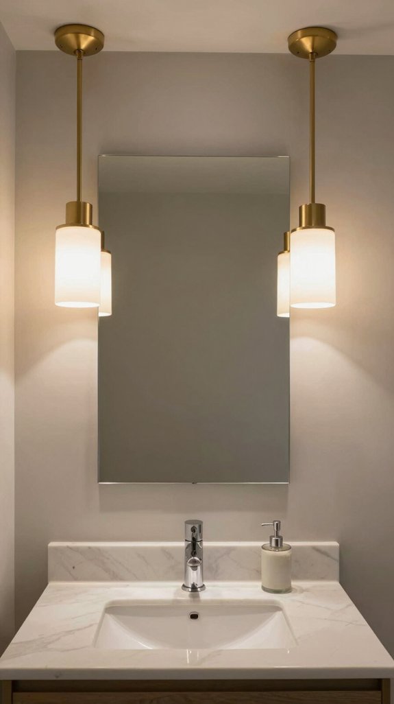 23 Bathroom Mirror and Lighting Ideas for a Brighter Space 11 pendant lights over sink