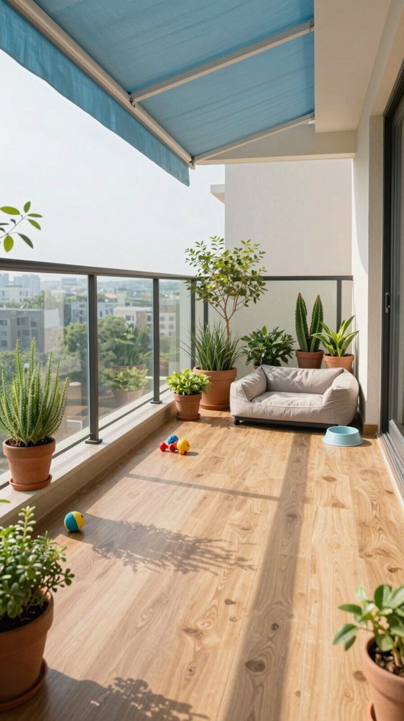 22 House Balcony Ideas to Elevate Your Home Exterior 20 pet friendly outdoor sanctuary