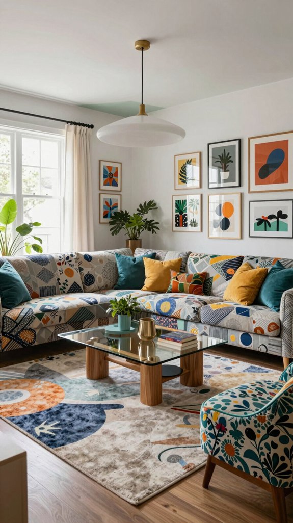 18 Contemporary Living Room Design Ideas for Modern Homes 5 playful layered pattern design