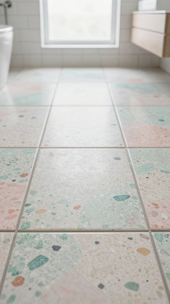24 Bathroom Tiles Ideas for Stunning Floors and Walls 14 playful speckled terrazzo tiles