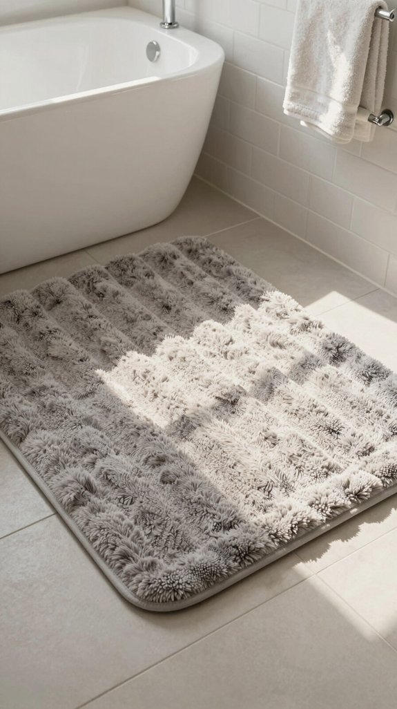22 Apartment Bathroom Decor Ideas That Are Renter-Friendly 15 plush washable stylish bath mats