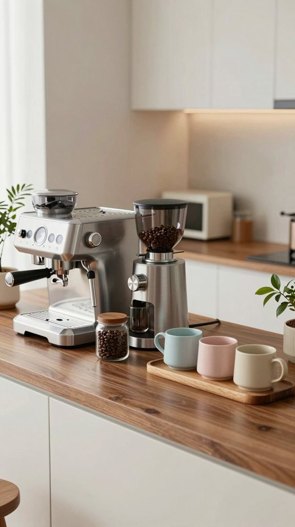 14 Coffee Bar Ideas for Kitchen Counter Styling 13 polished coffee bar integration