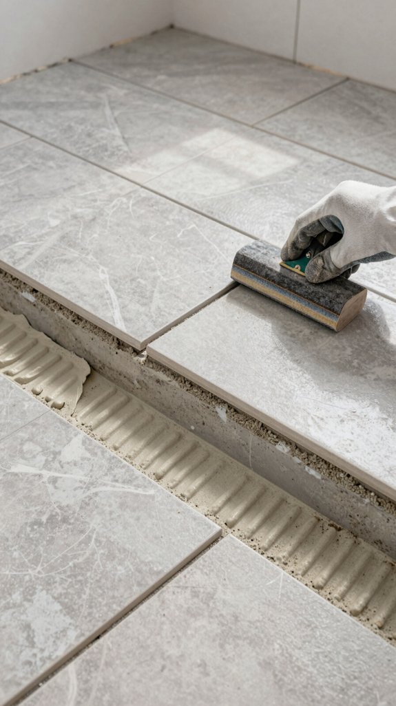 proper tile installation care
