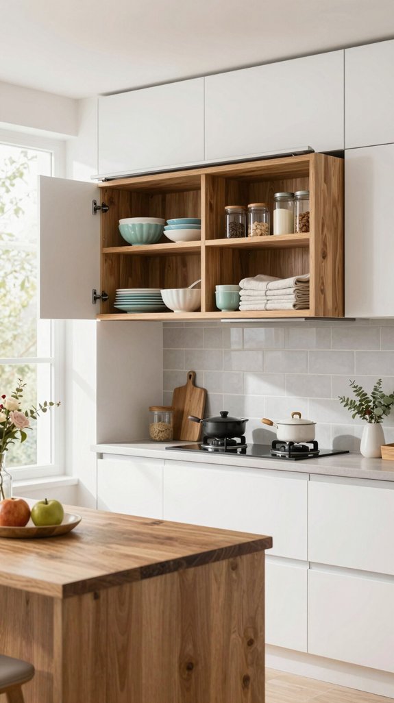 18 Kitchen Shelf Ideas for Stylish Storage 7 pull down shelving transformation benefits