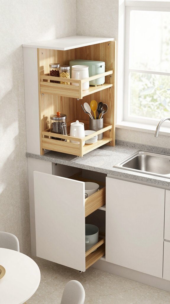 pull out shelves for organization