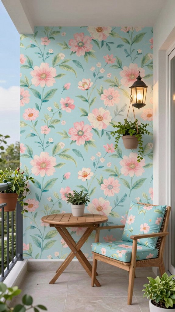 20 Balcony Wall Design Ideas for a Stunning Backdrop 19 quality wallpaper for balconies