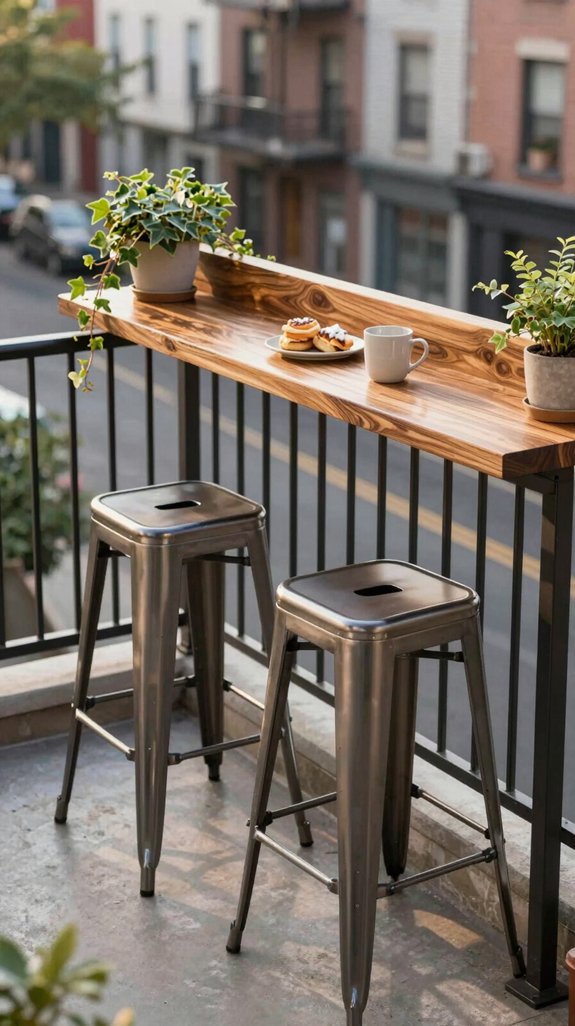 railing mounted countertop seating solution