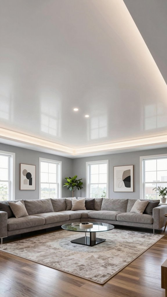 17 Latest Ceiling Design Ideas for Living Rooms 16 reflective luxury ceiling design