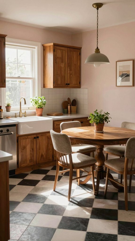 21 Cozy Kitchen Ideas for a Warm Inviting Space 17 retro charm through checkered floors