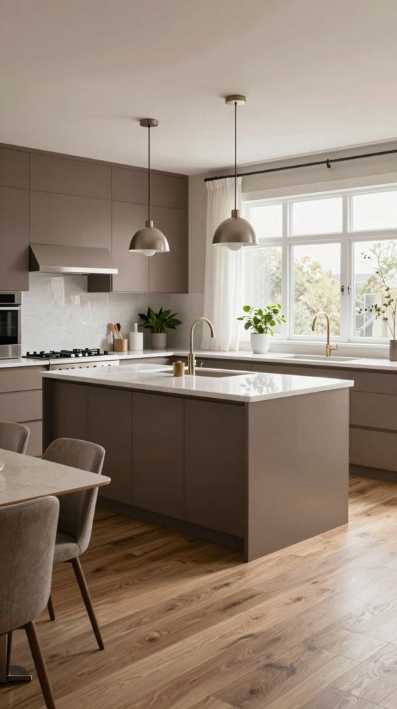 22 Kitchen Color Ideas That Feel Fresh and Modern 9 rich taupes enhance contemporary kitchens