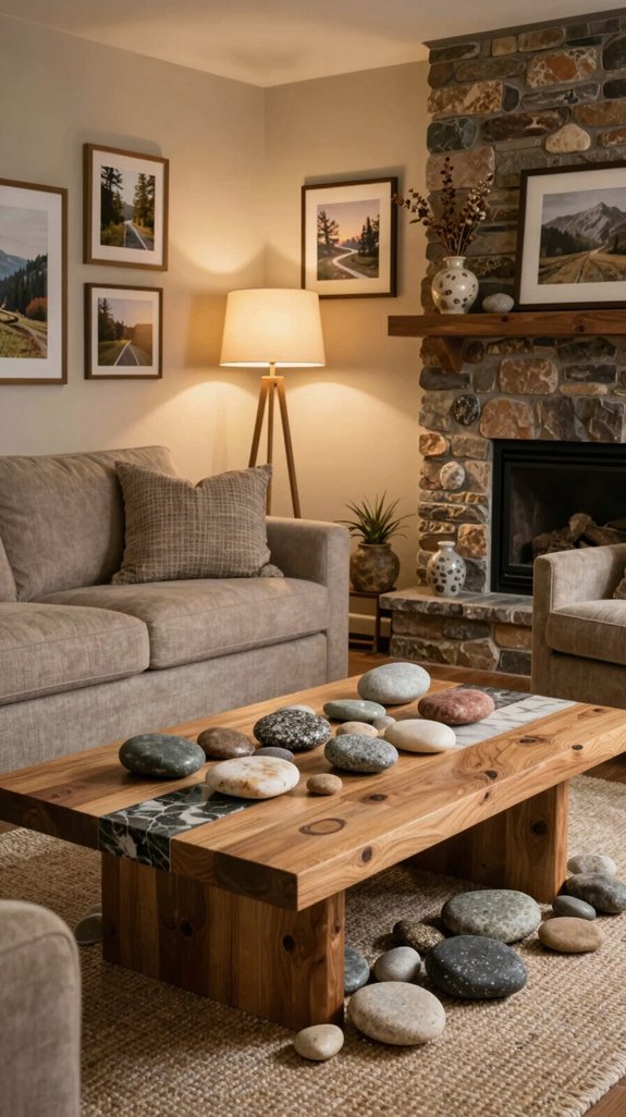 17 American Living Room Design Ideas for Comfortable Homes 13 rich textural stone palette