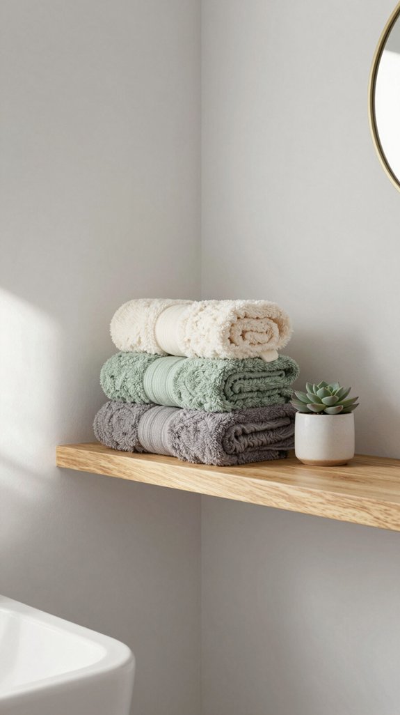 22 Apartment Bathroom Decor Ideas That Are Renter-Friendly 14 roll towels for elegance
