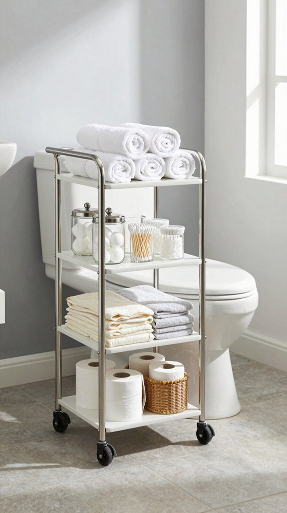 rolling cart bathroom storage