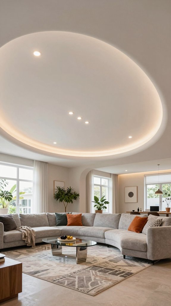 17 Living Room False Ceiling Design Ideas for Modern Homes 6 rounded ceilings enhance elegance