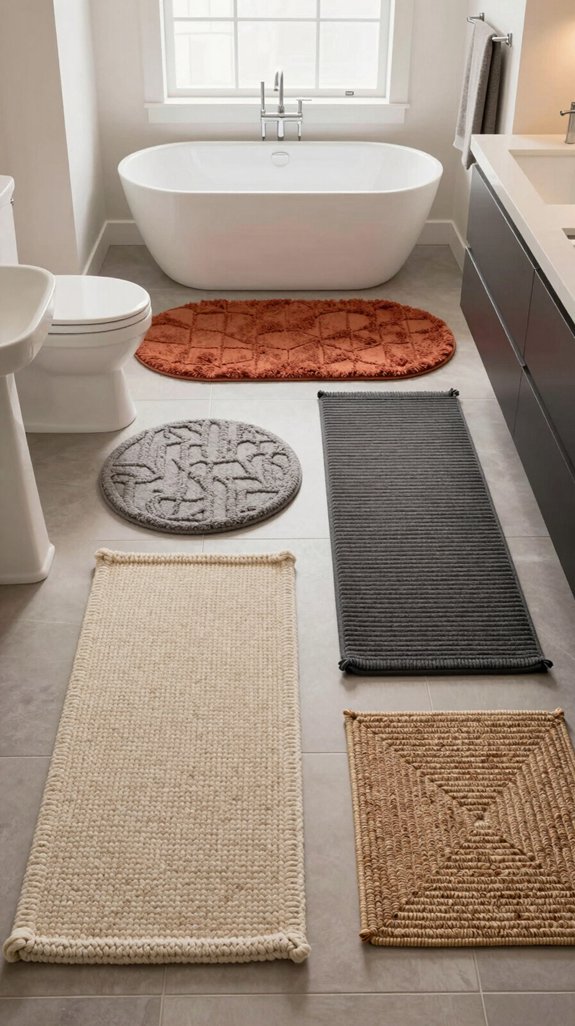 17 Bathroom Rug Ideas That Add Texture and Warmth 15 rug dimensions for bathrooms