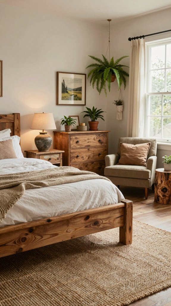 13 Earthy Bedroom Ideas for a Natural Feel 9 rustic furniture for warmth