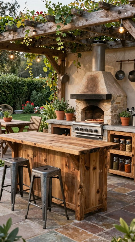 rustic outdoor kitchen charm