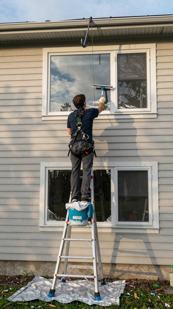 safe outdoor window cleaning