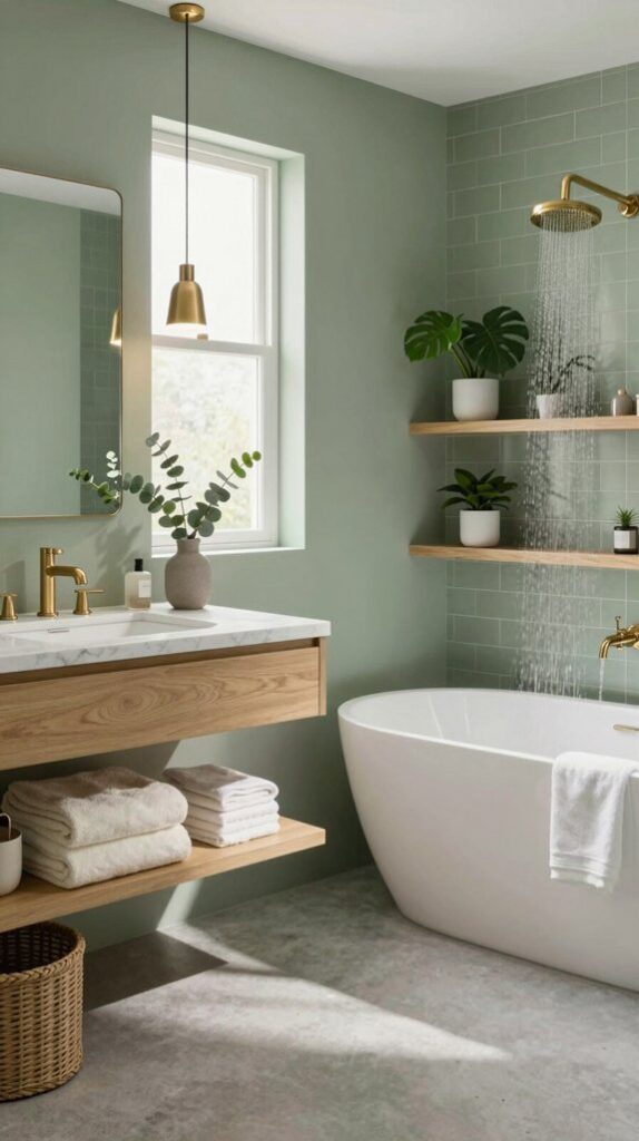 sage green bathroom designs