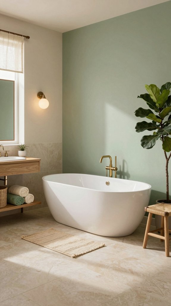 sage green bathroom transformation