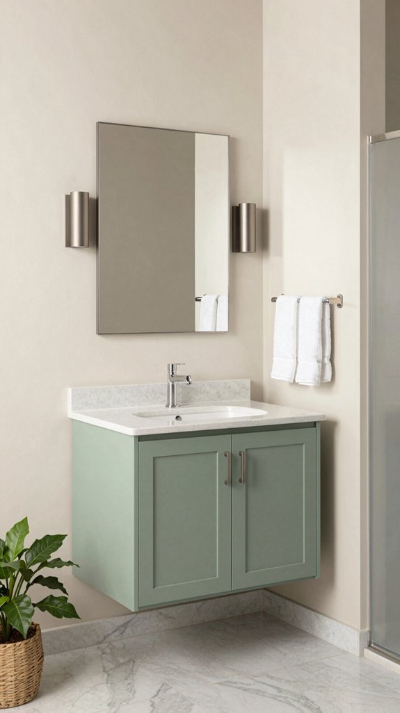 24 Sage Green Bathroom Ideas for a Calm and Modern Look 4 sage green cabinetry elegance