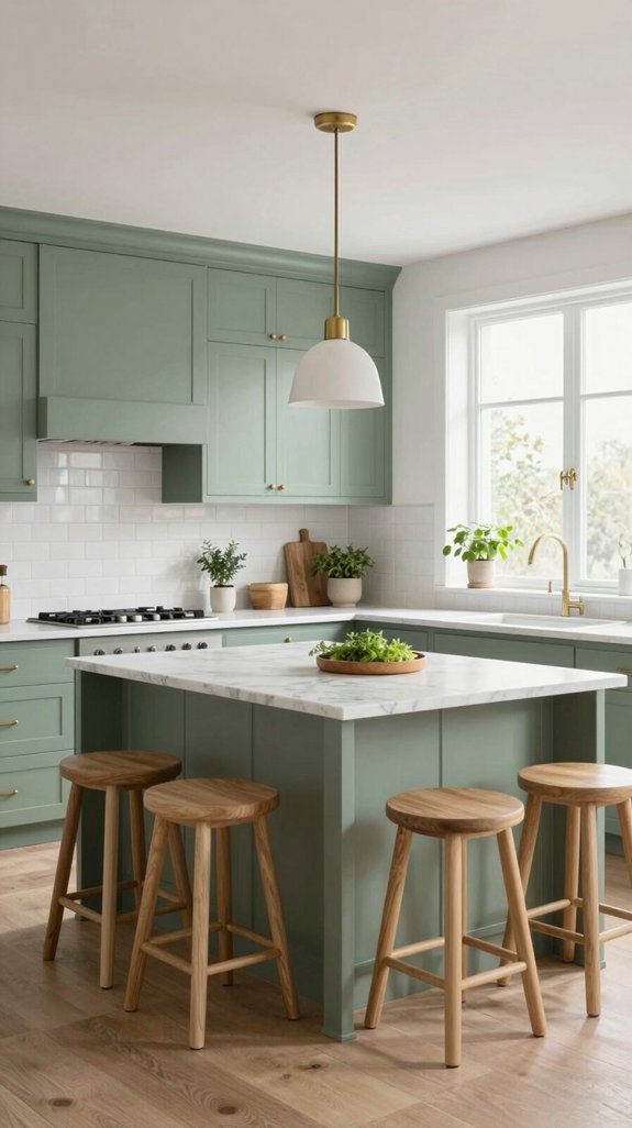 sage green kitchen tranquility
