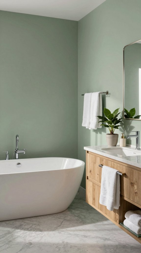 24 Sage Green Bathroom Ideas for a Calm and Modern Look 2 sage green stress reduction benefits