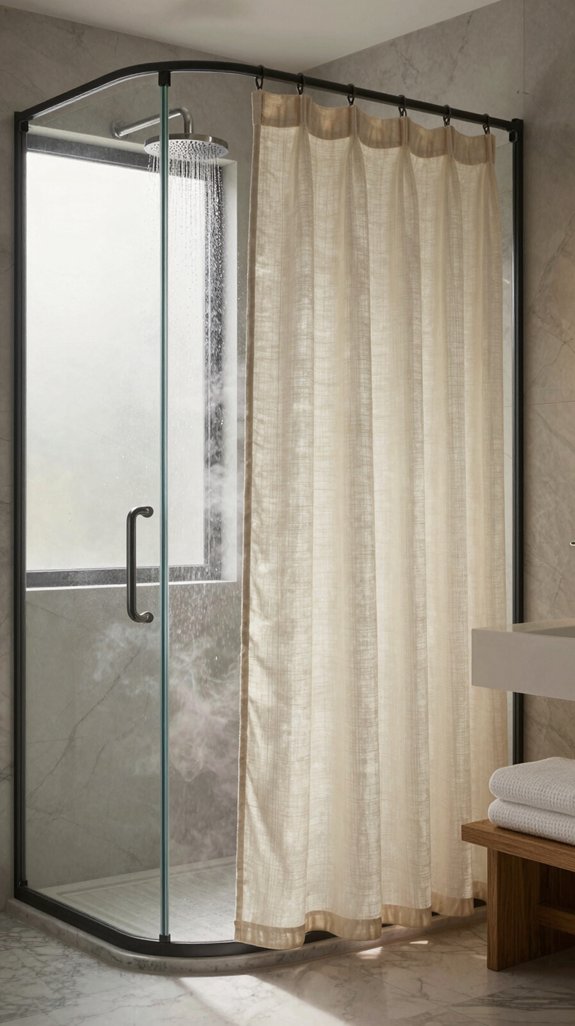 18 Shower Curtain Ideas Bathroom Designers Love 15 sculptural fabric enhancements applied