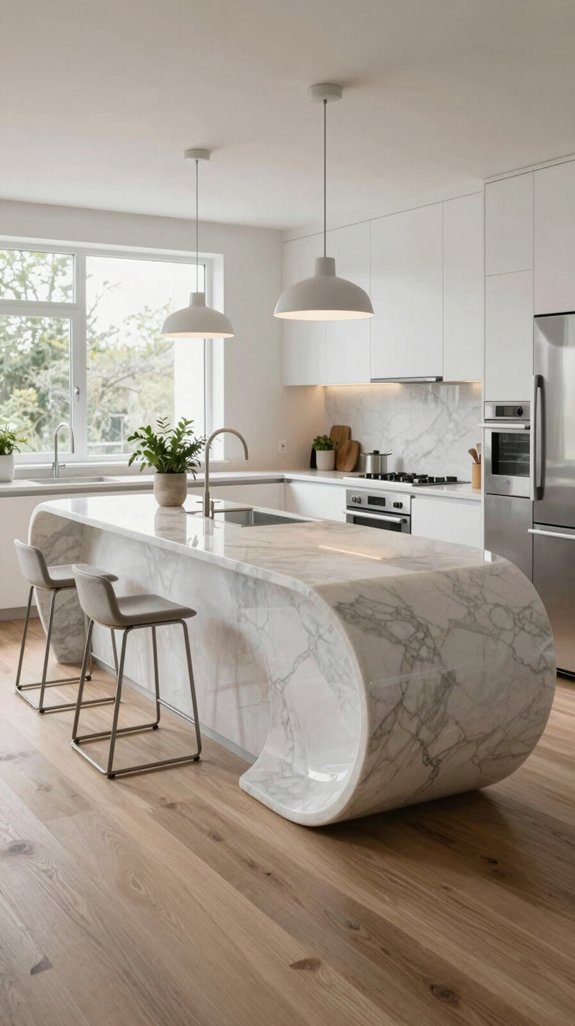 sculptural kitchen island designs