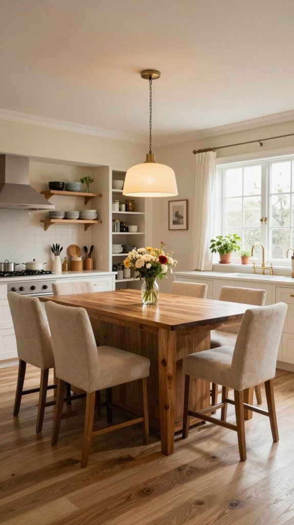 21 Cozy Kitchen Ideas for a Warm Inviting Space 20 seamless dining kitchen integration