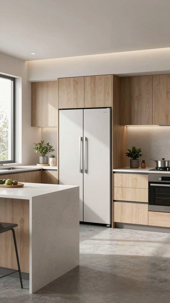 25 Modern Kitchen Ideas for a Sleek Contemporary Look 6 seamless panel faced refrigeration style