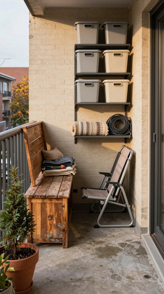seasonal balcony furniture storage
