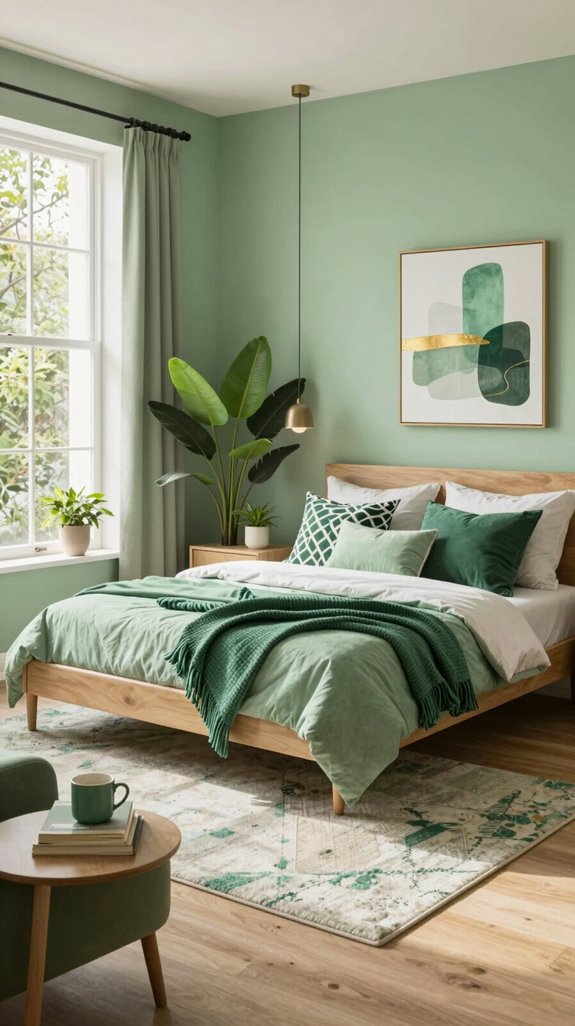 seasonal green bedroom refresh