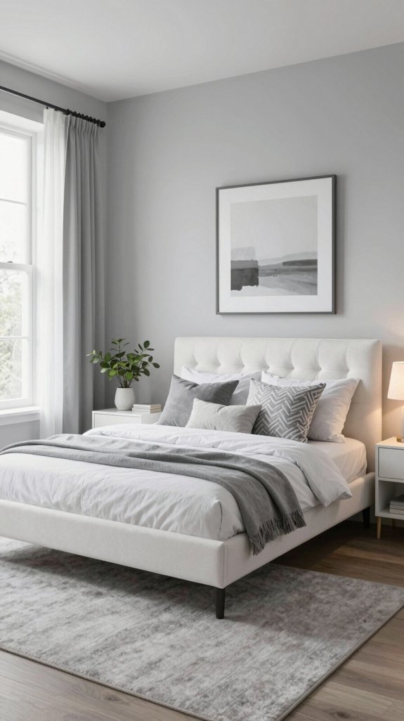 serene grey and white decor