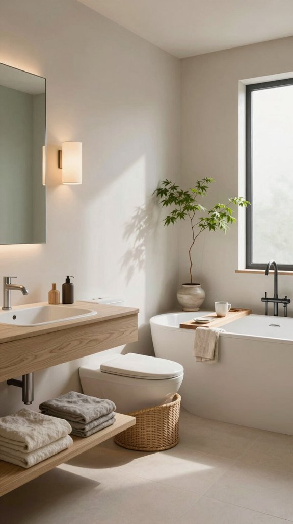 serene minimalist bathroom design